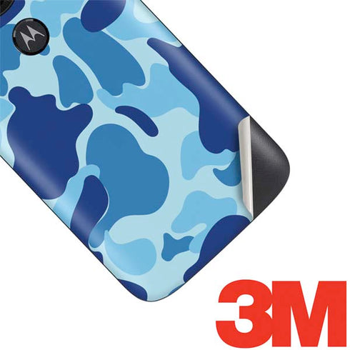 Light Blue Street Camo Moto E5 Play Skin